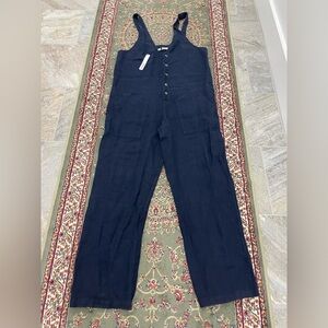 NWT SELF CONTRAST linen Overalls Size M